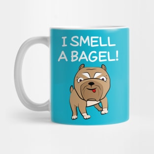 Bibby The Pitbull Smells A Bagel Mug